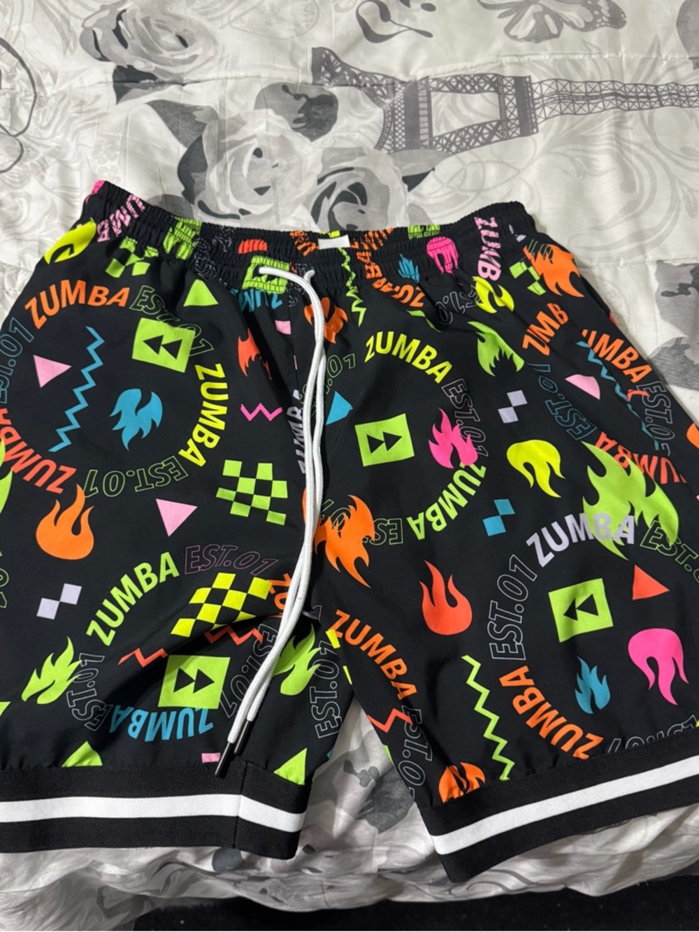 Zumba Fitness Black Neon Graphic Men’s Shorts